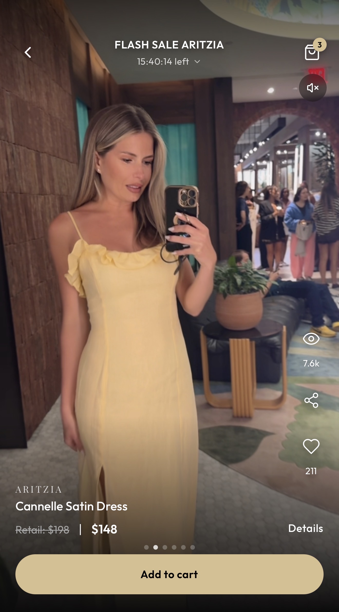 Cannelle Satin Dress, $148, flash sale